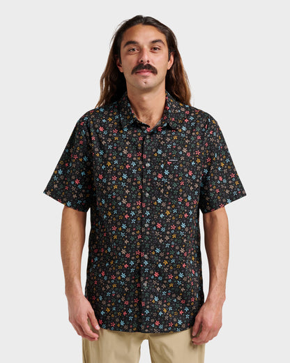 Ditsy Mini Classic Short Sleeve Shirt - Eclipse - Quick Silver