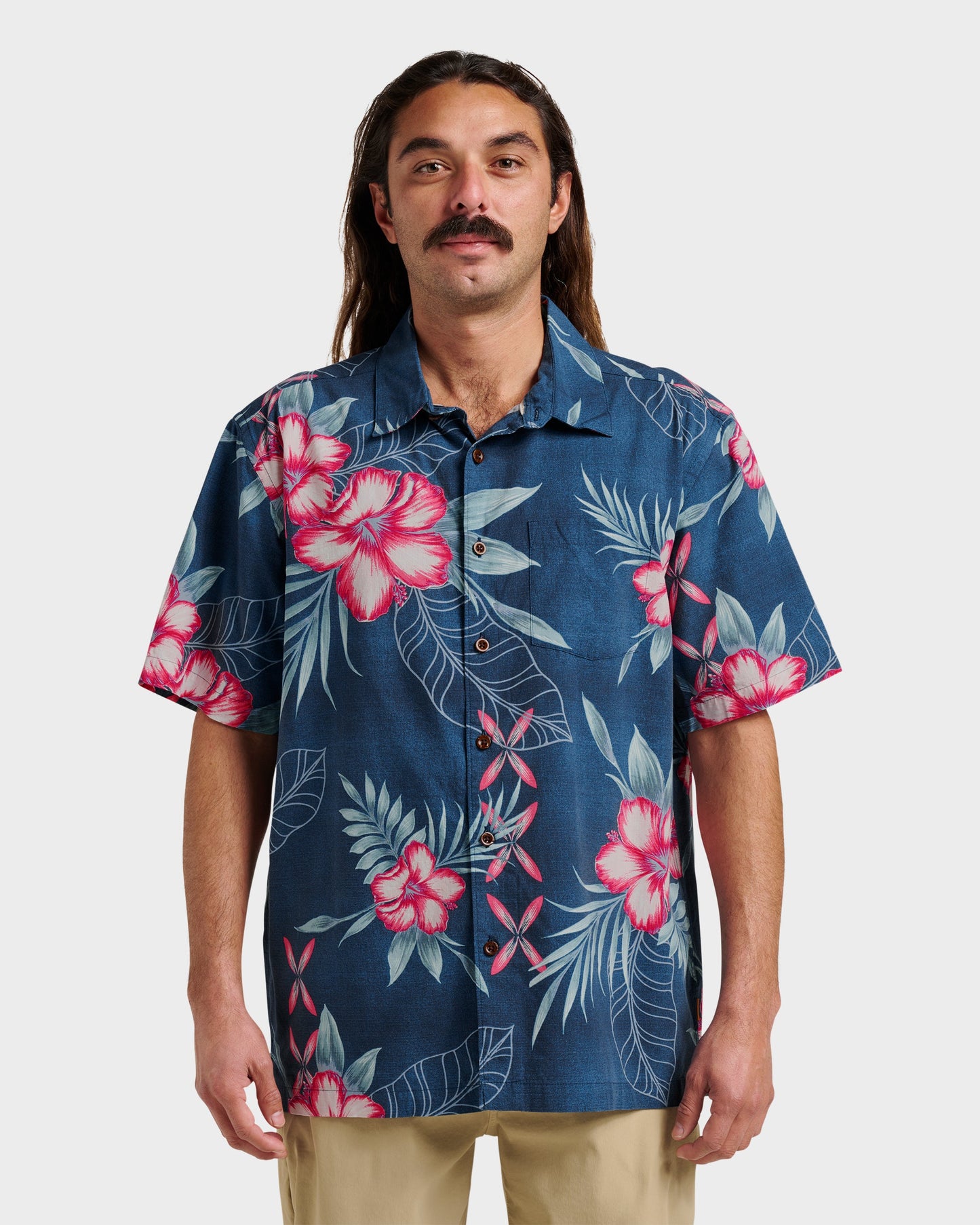 Waterman Playita Floral Shirt - Sargasso Sea - Quick Silver