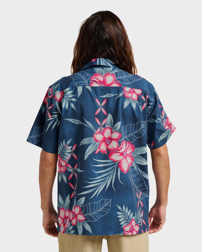 Waterman Playita Floral Shirt - Sargasso Sea - Quick Silver