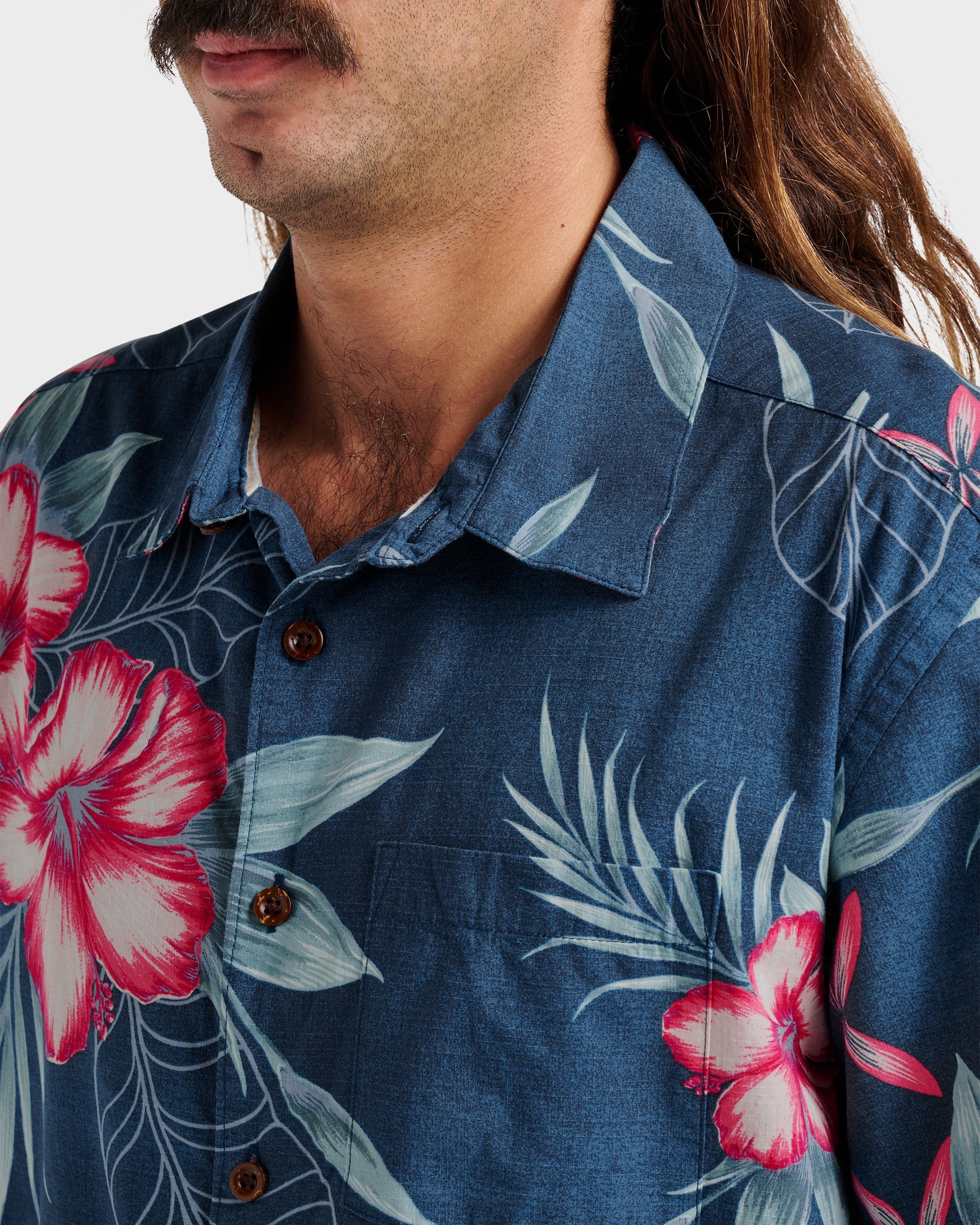 Waterman Playita Floral Shirt - Sargasso Sea - Quick Silver