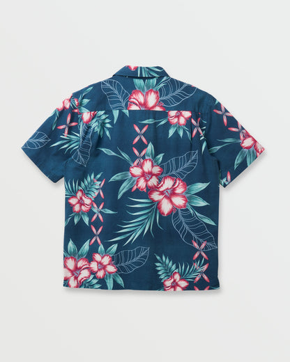 Waterman Playita Floral Shirt - Sargasso Sea - Quick Silver