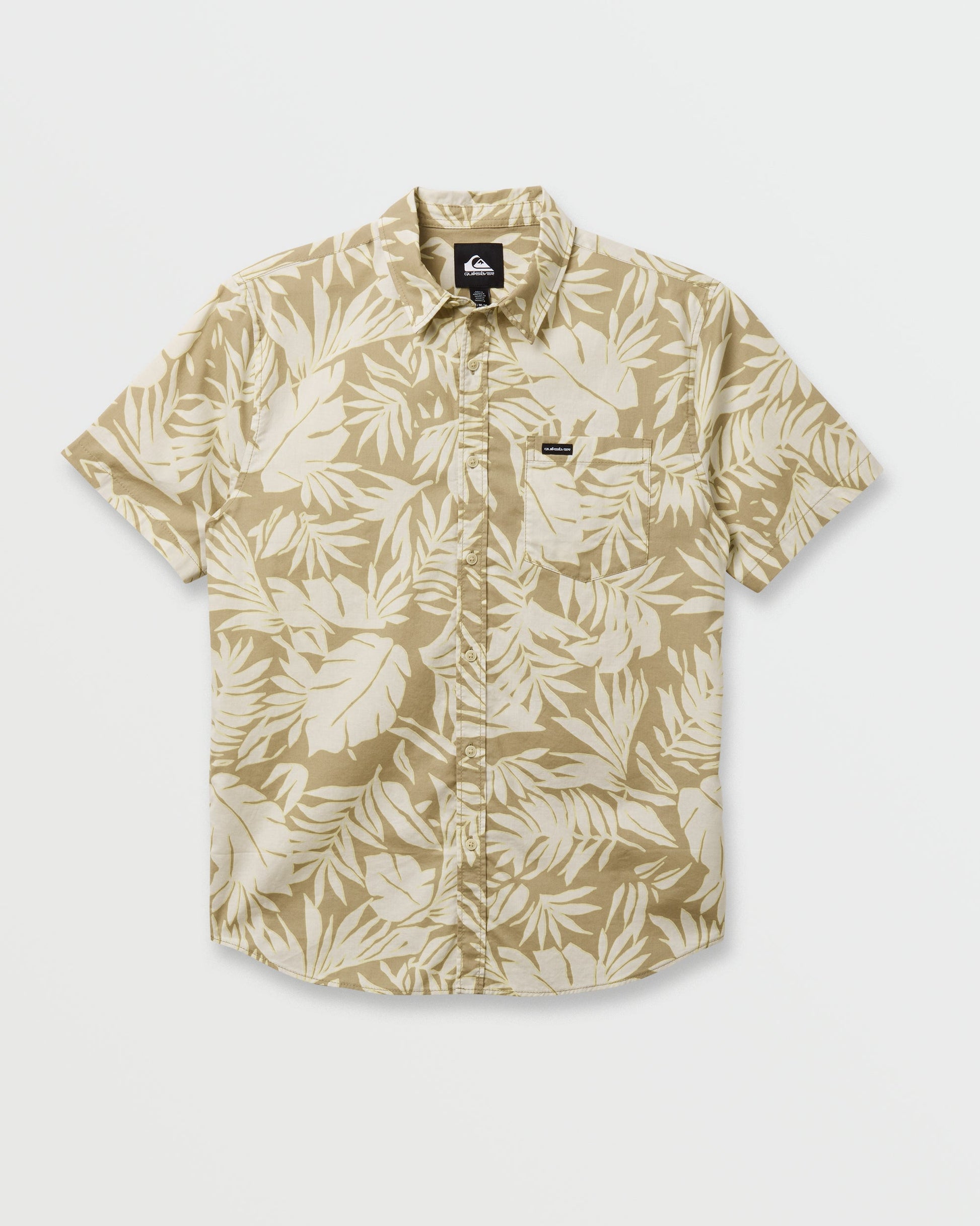 Palm Trip Classic Short Sleeve Shirt - Twill - Quick Silver