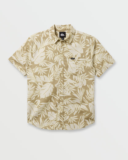 Palm Trip Classic Short Sleeve Shirt - Twill - Quick Silver