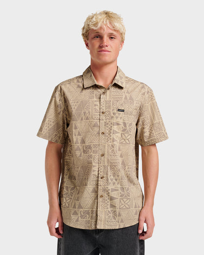 Makaha Classic Short Sleeve Shirt - Twill - Quick Silver