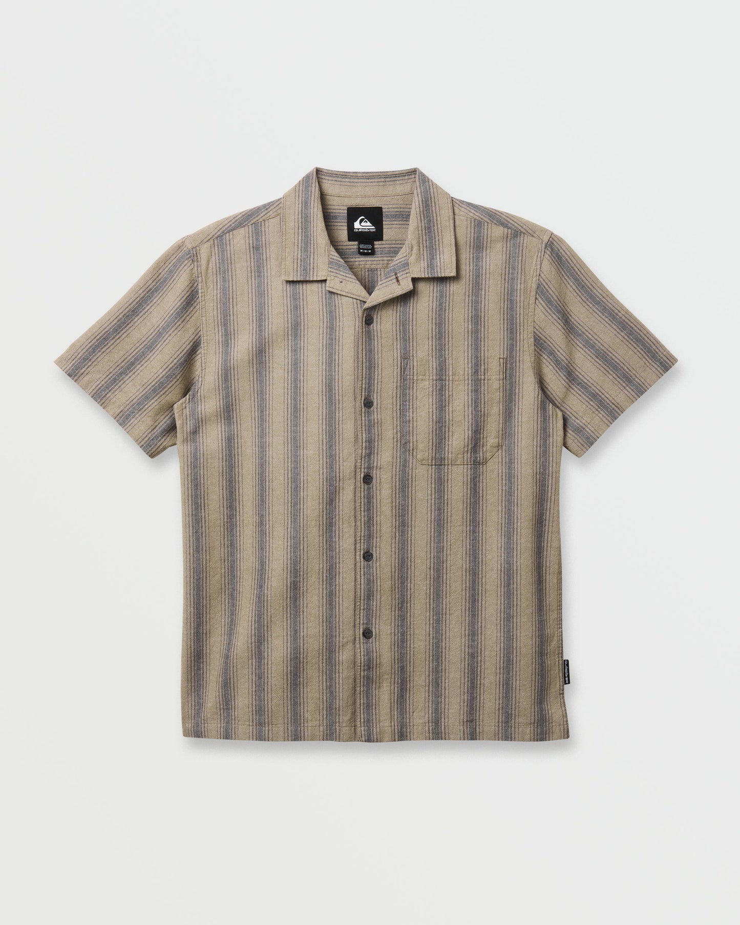 Oxford Stripe Casual Short Sleeve Shirt - Fallen Rock - Quick Silver