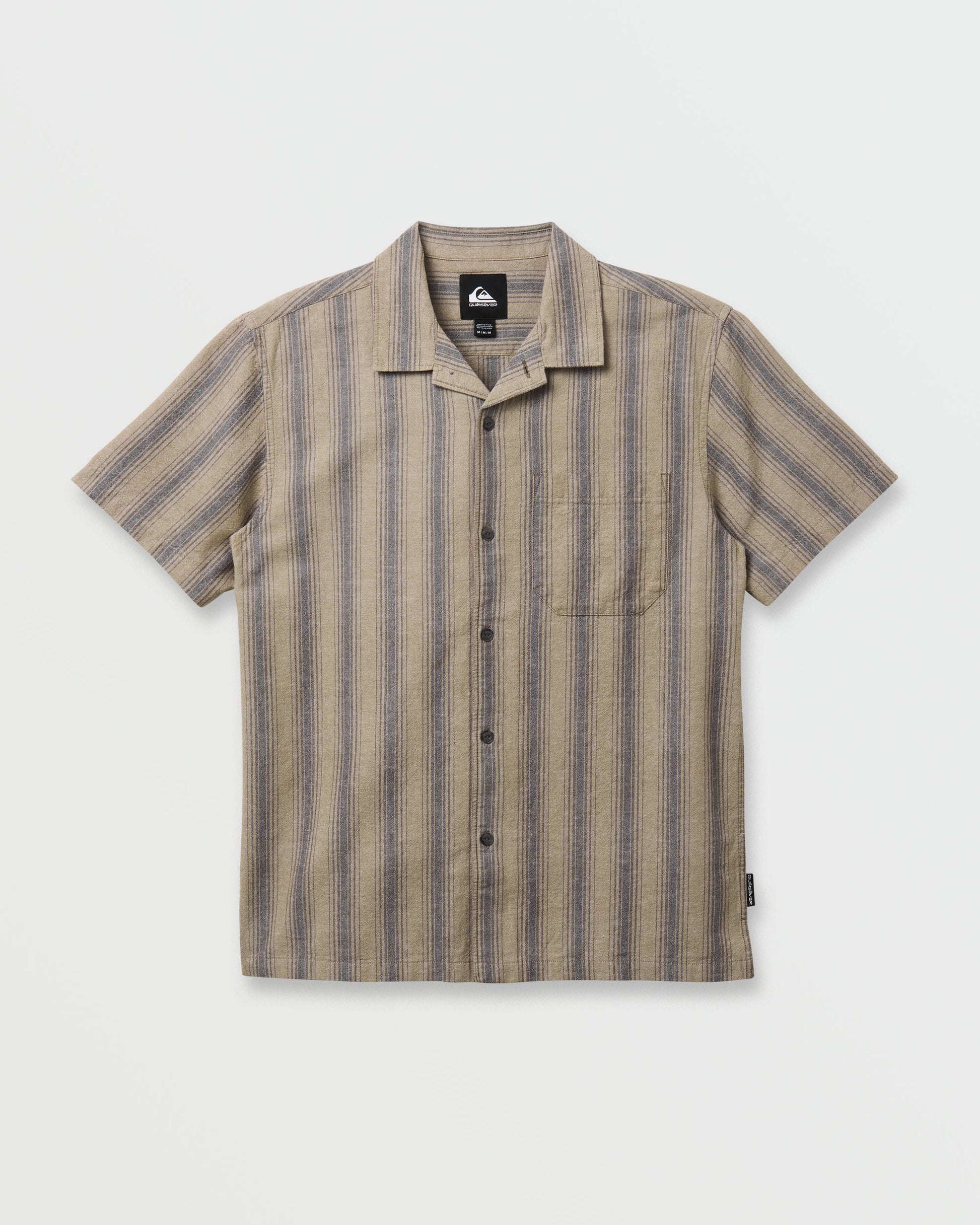 Oxford Stripe Casual Short Sleeve Shirt - Fallen Rock - Quick Silver