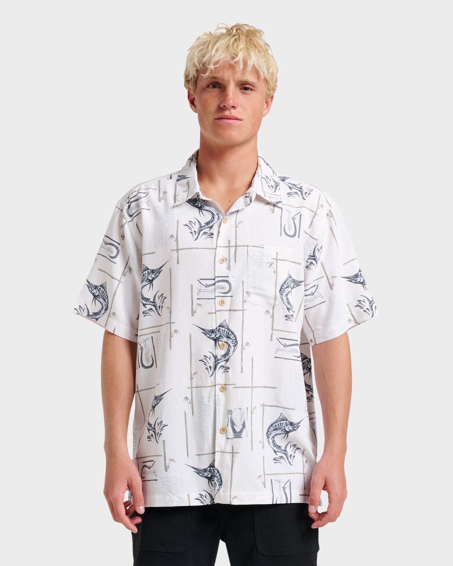 Waterman Big Day Short Sleeve Shirt - White - Quick Silver