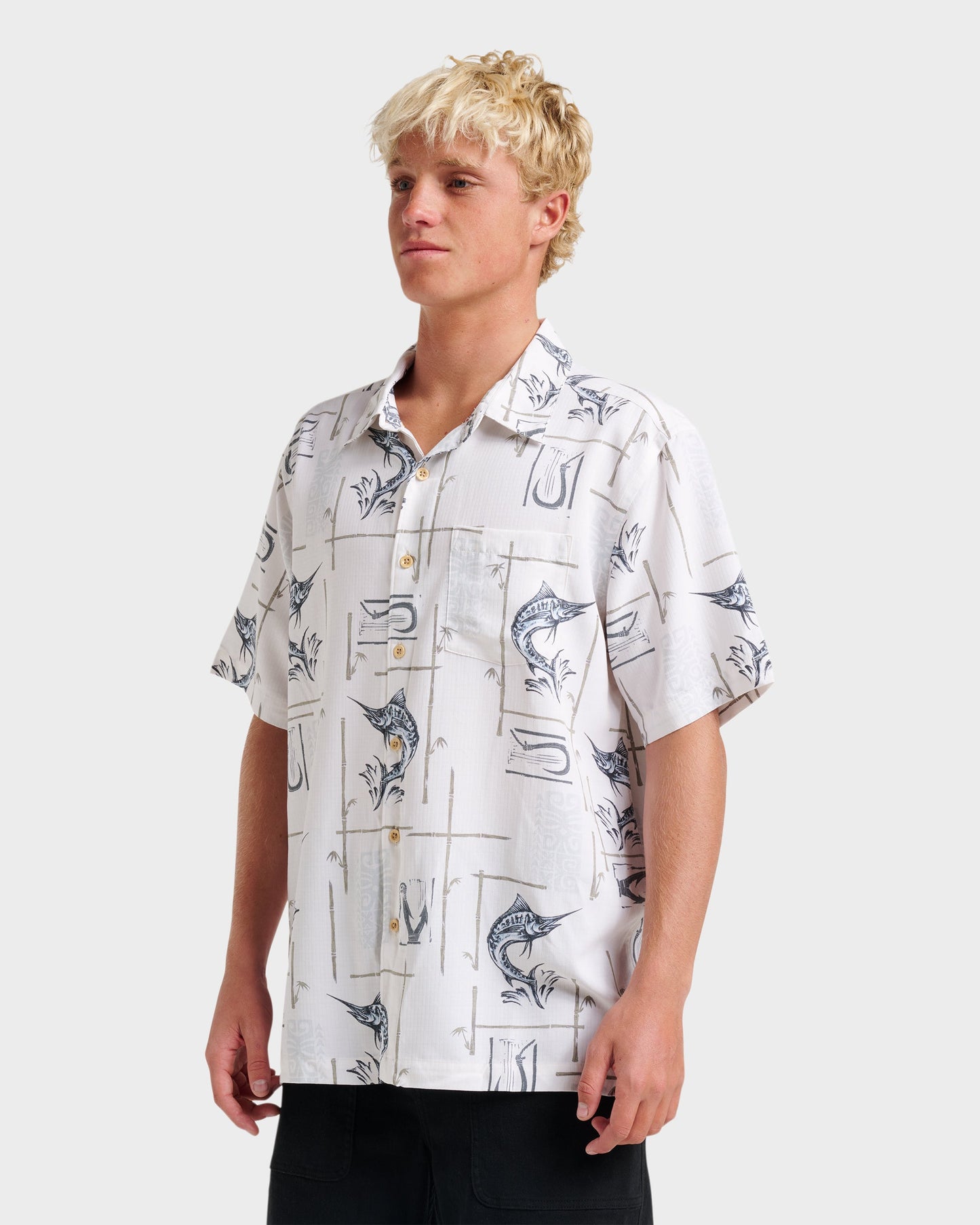 Waterman Big Day Short Sleeve Shirt - White - Quick Silver
