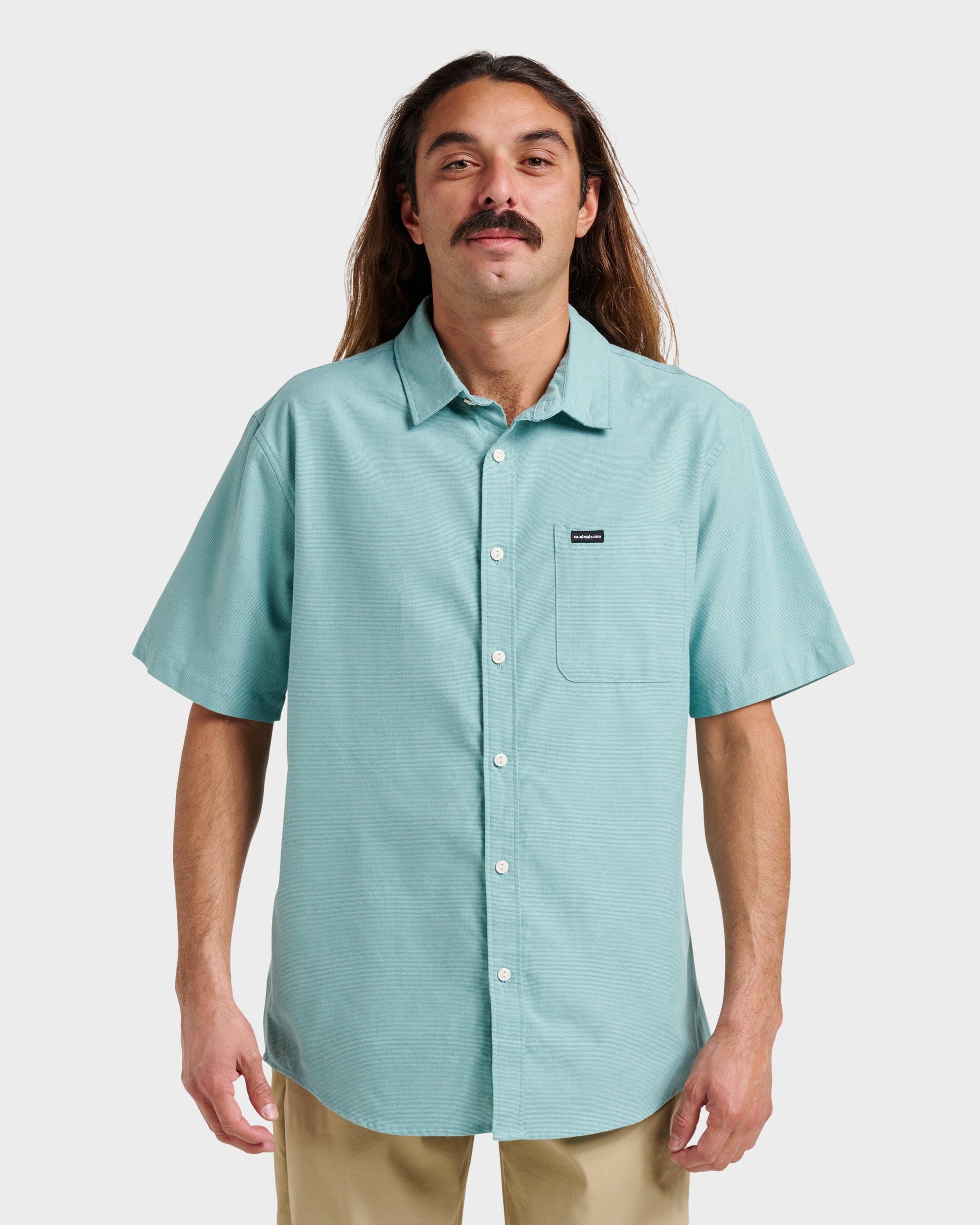 Shoreline Classic Short Sleeve Shirt - Dusty Turquoise - Quick Silver