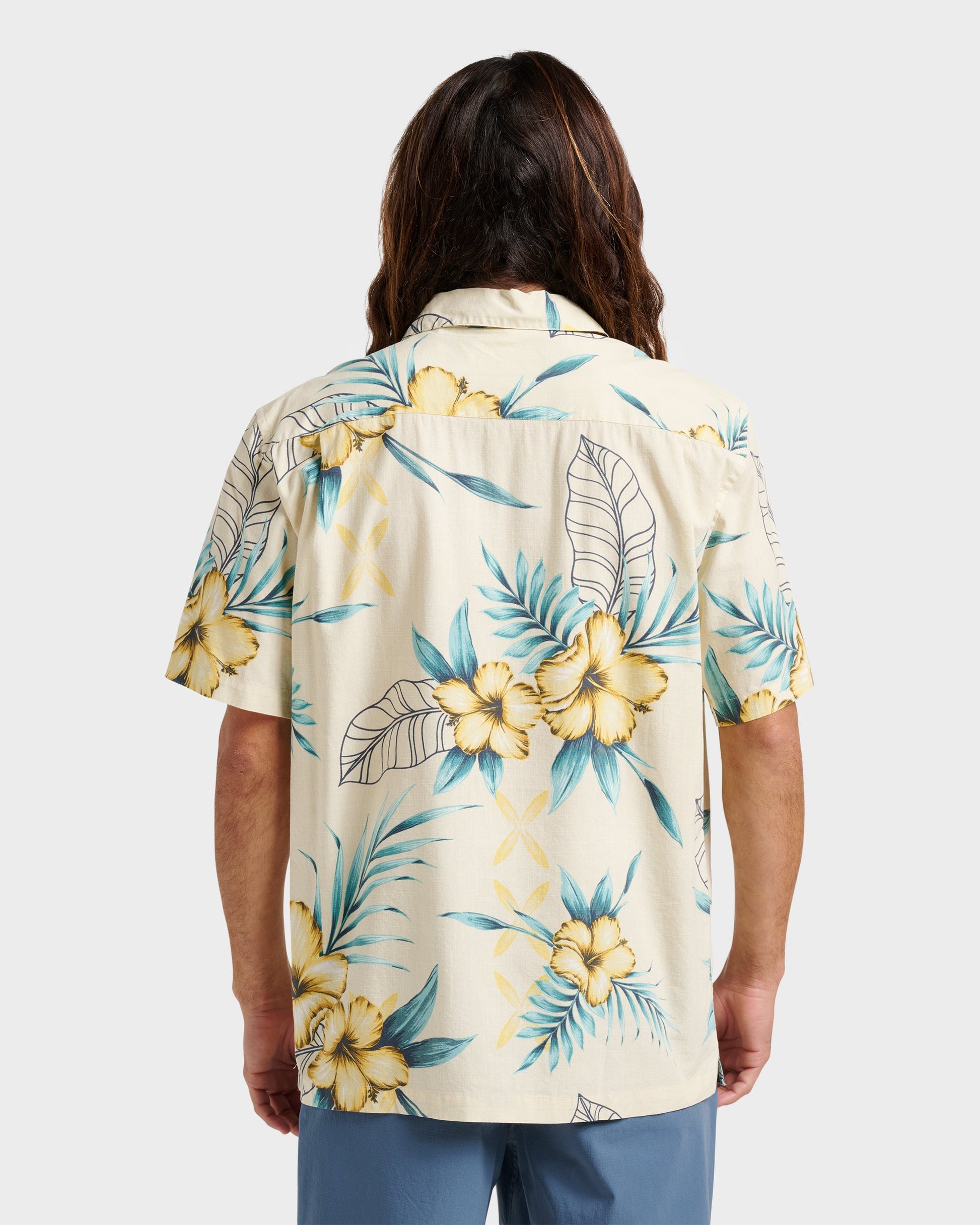 Waterman Playita Floral Shirt - Hay - Quick Silver