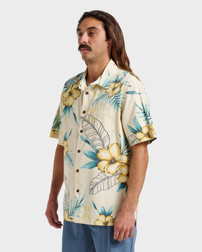 Waterman Playita Floral Shirt - Hay - Quick Silver