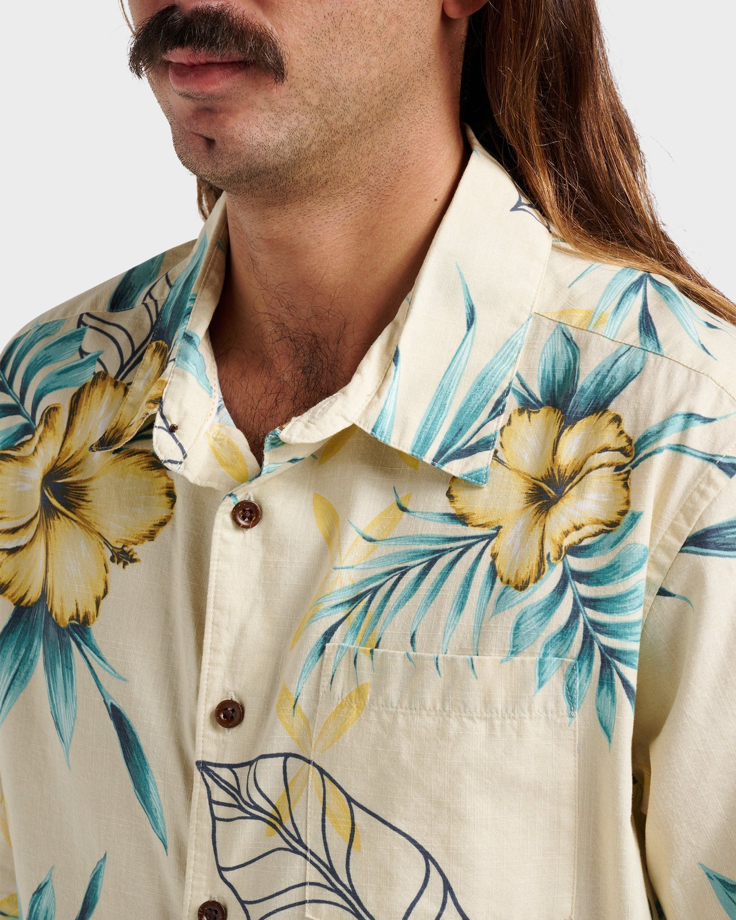 Waterman Playita Floral Shirt - Hay - Quick Silver