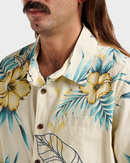 Waterman Playita Floral Shirt - Hay - Quick Silver