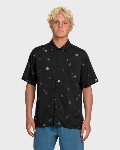 Beach Club Classic Short Sleeve Shirt - Black - Quick Silver