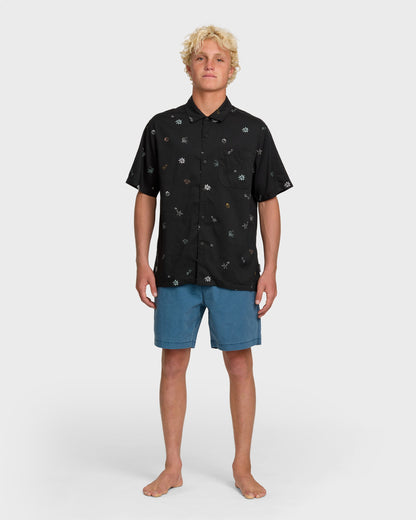 Beach Club Classic Short Sleeve Shirt - Black - Quick Silver