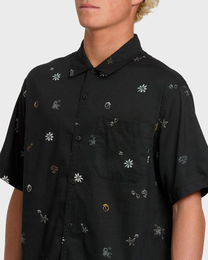 Beach Club Classic Short Sleeve Shirt - Black - Quick Silver