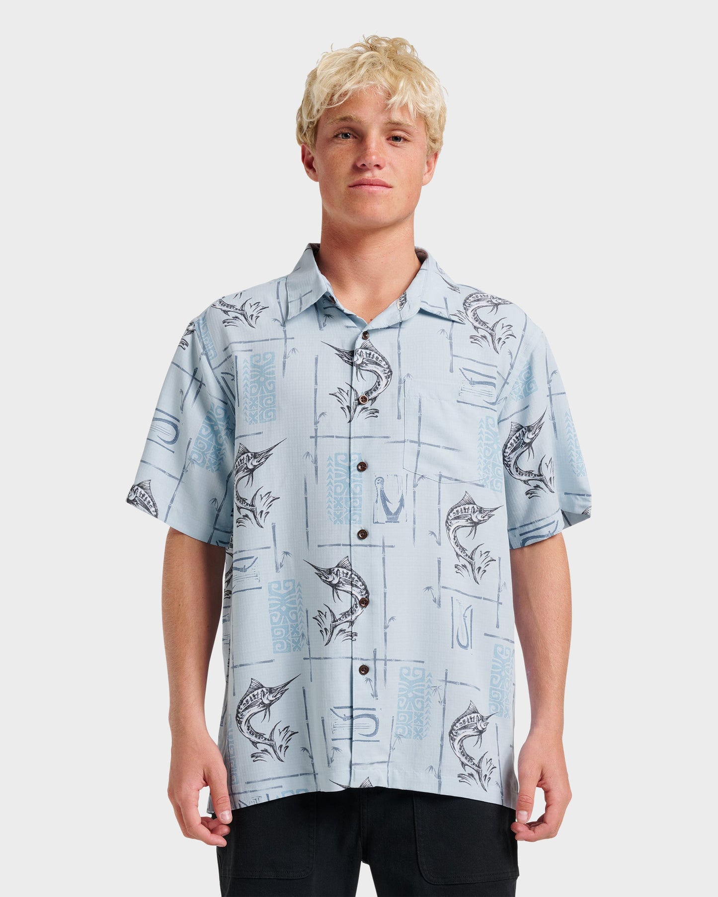 Waterman Big Day Short Sleeve Shirt - Ashley Blue - Quick Silver