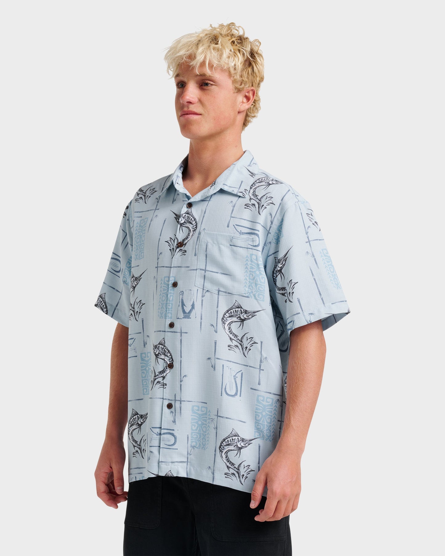 Waterman Big Day Short Sleeve Shirt - Ashley Blue - Quick Silver