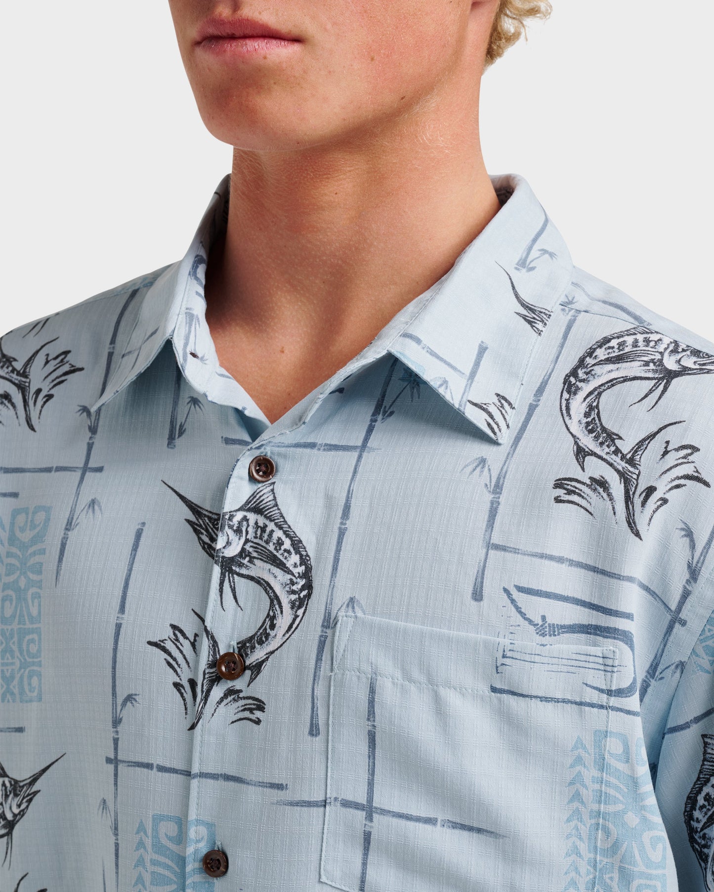 Waterman Big Day Short Sleeve Shirt - Ashley Blue - Quick Silver