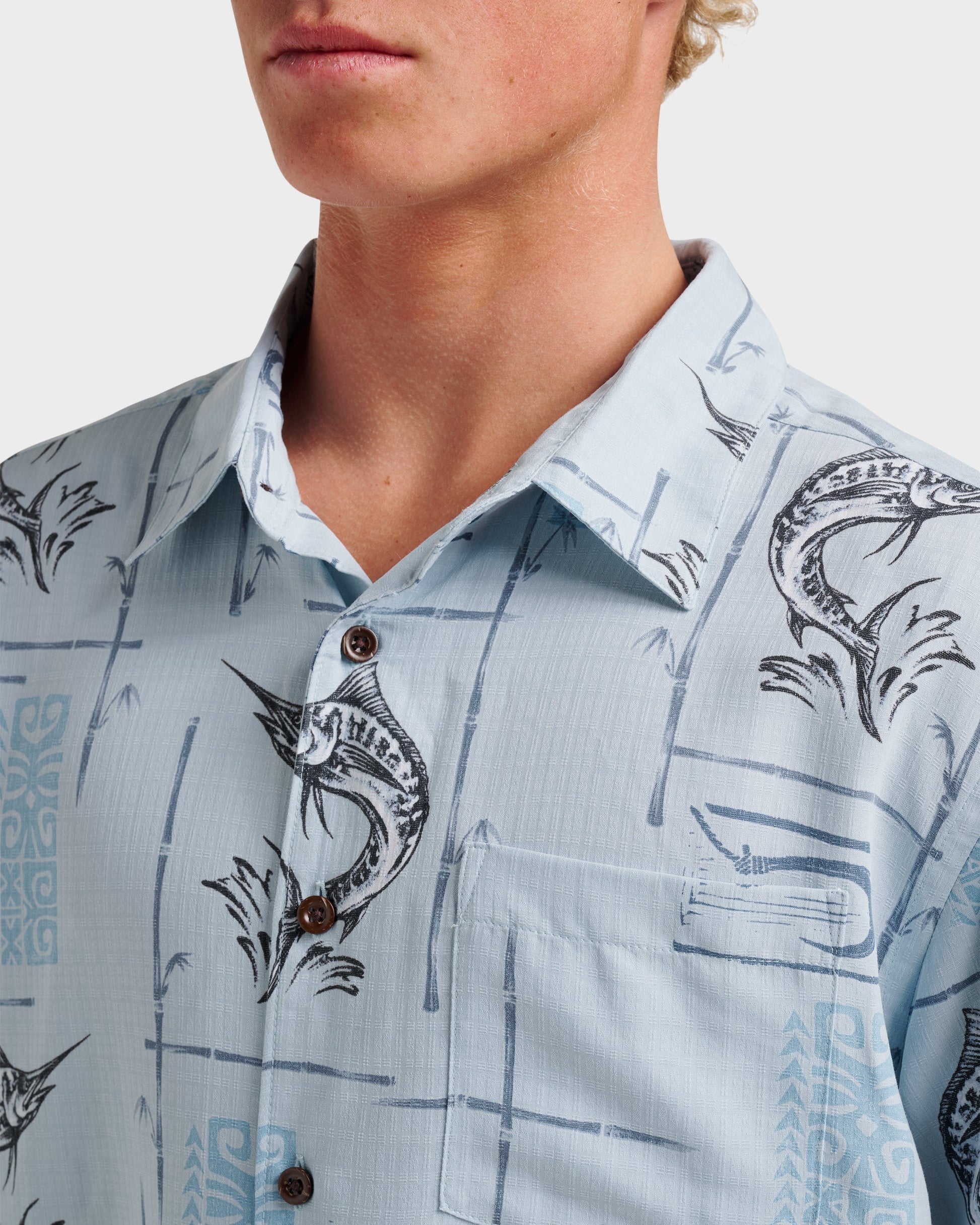 Waterman Big Day Short Sleeve Shirt - Ashley Blue - Quick Silver