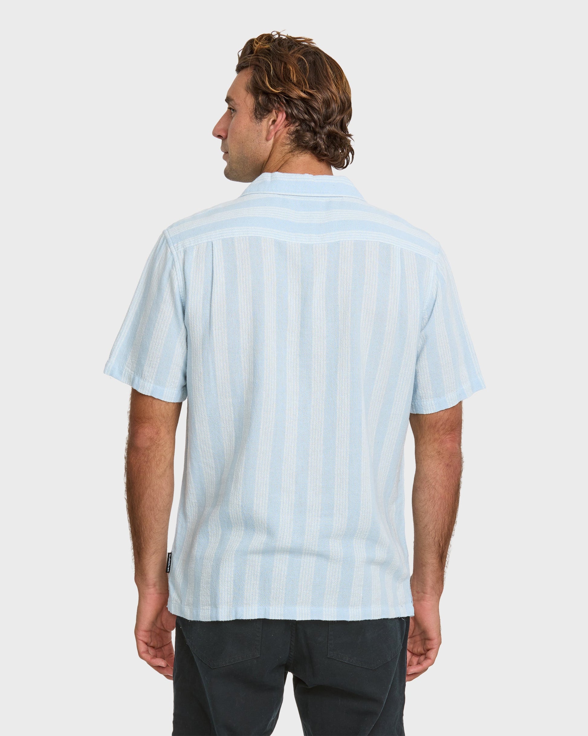 Nightfall Island Short Sleeve Shirt - Skyway - Quick Silver