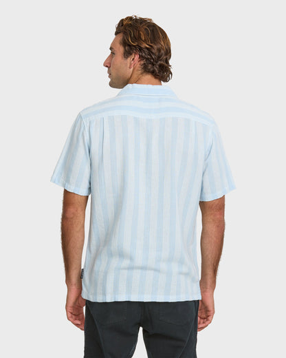 Nightfall Island Short Sleeve Shirt - Skyway - Quick Silver