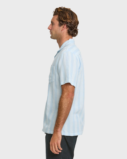 Nightfall Island Short Sleeve Shirt - Skyway - Quick Silver