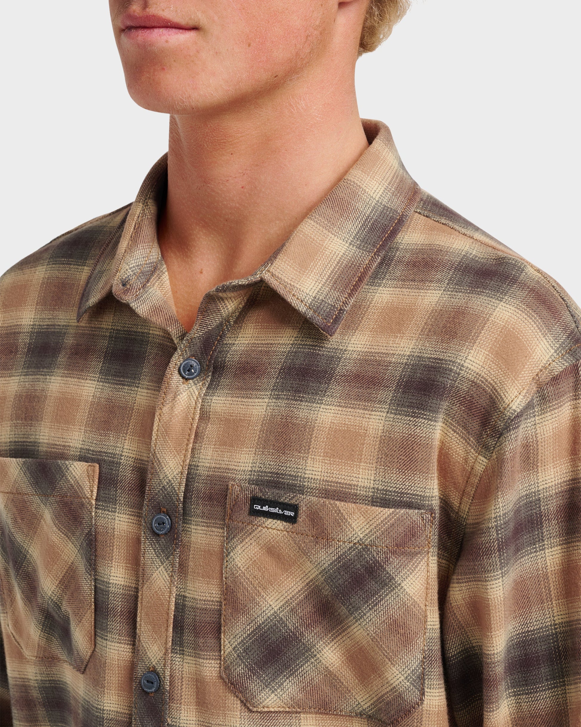 Terrace Stretch Flannel Shirt - Almond - Quick Silver