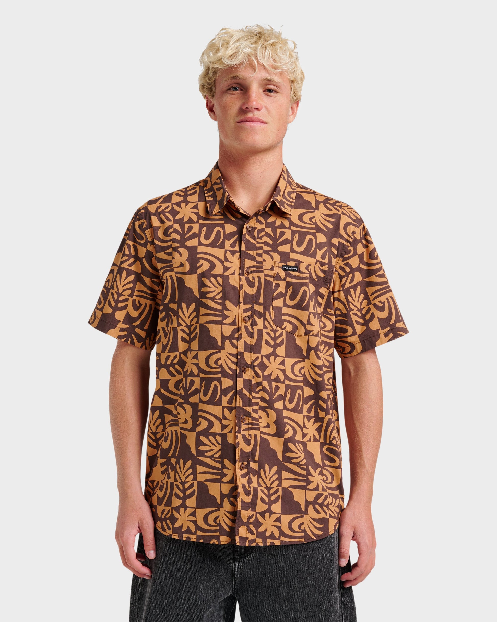 Terra Classic Stretch Short Sleeve Shirt - Chocolate - Quick Silver