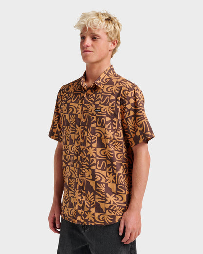 Terra Classic Stretch Short Sleeve Shirt - Chocolate - Quick Silver