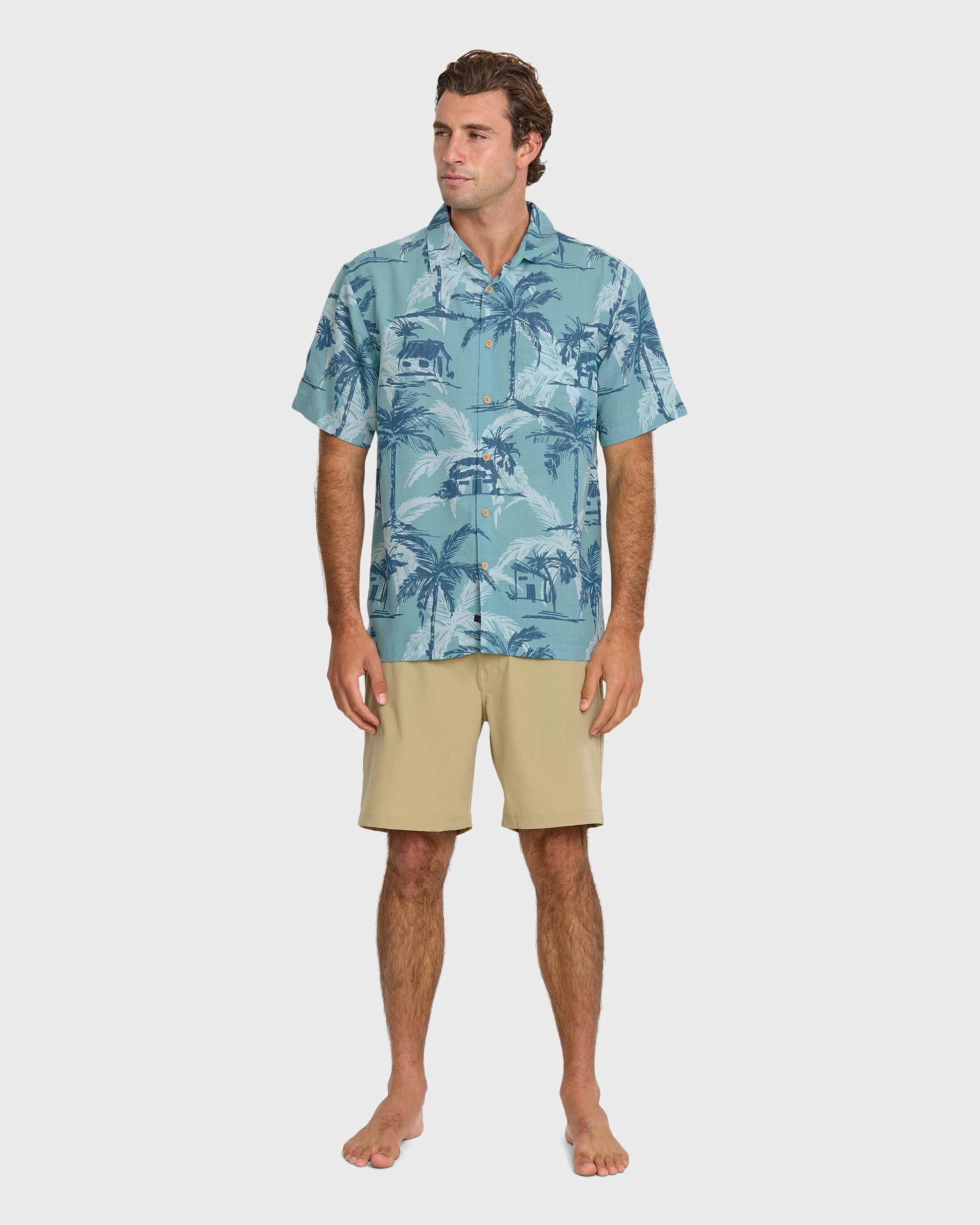 Waterman Off The Grid Shirt - Aqua - Quick Silver