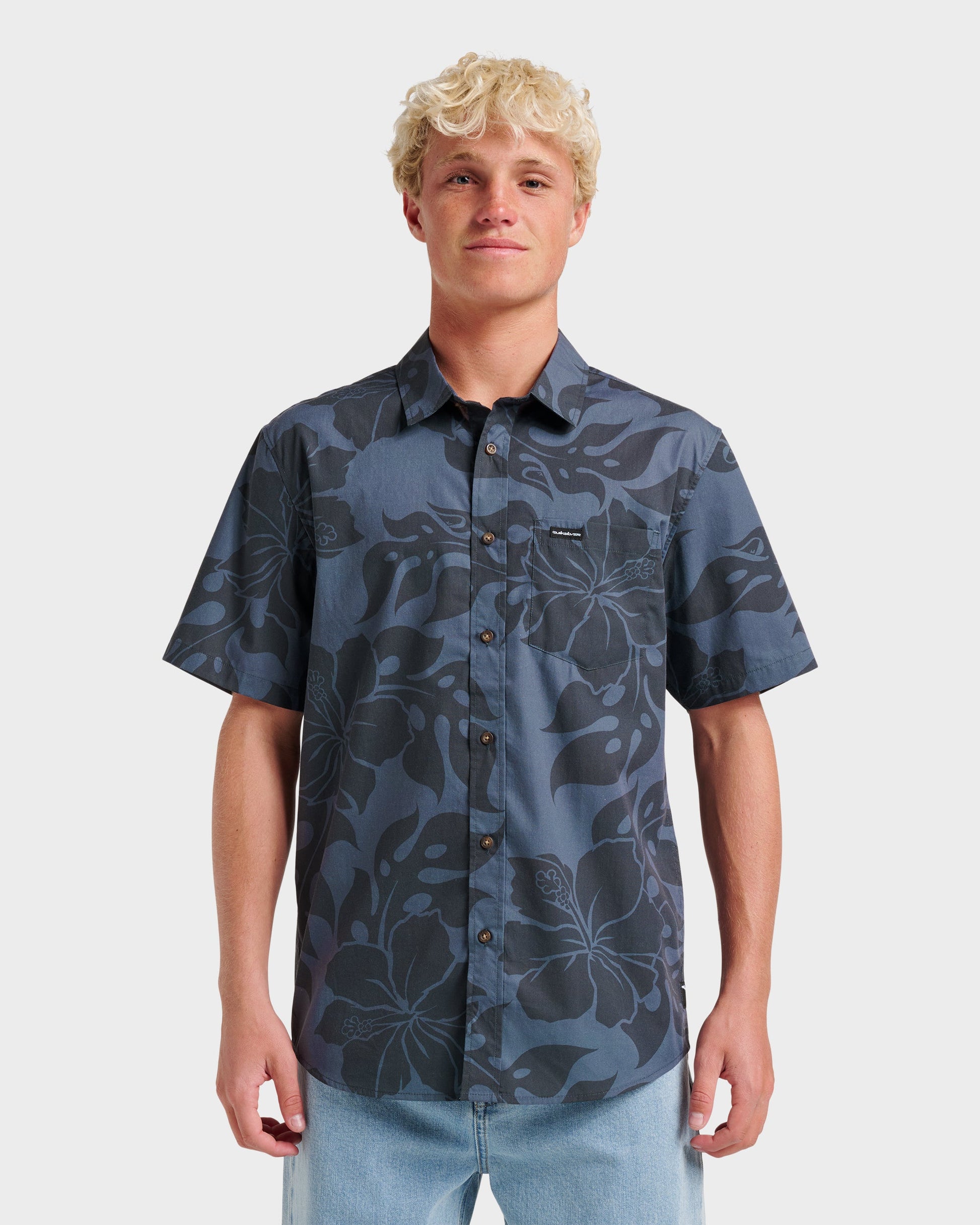 Oceanview Classic Short Sleeve Shirt - Phantom - Quick Silver