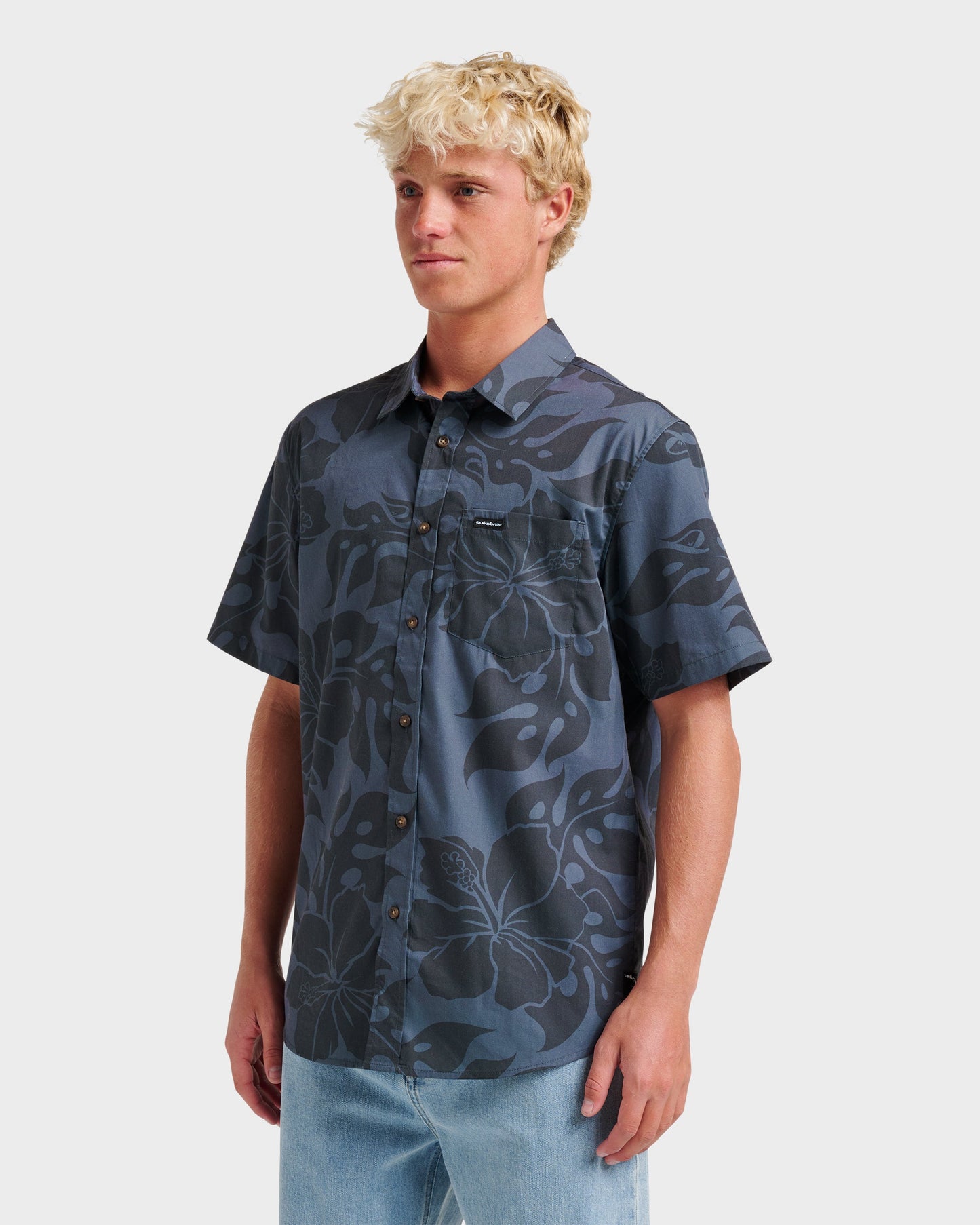 Oceanview Classic Short Sleeve Shirt - Phantom - Quick Silver