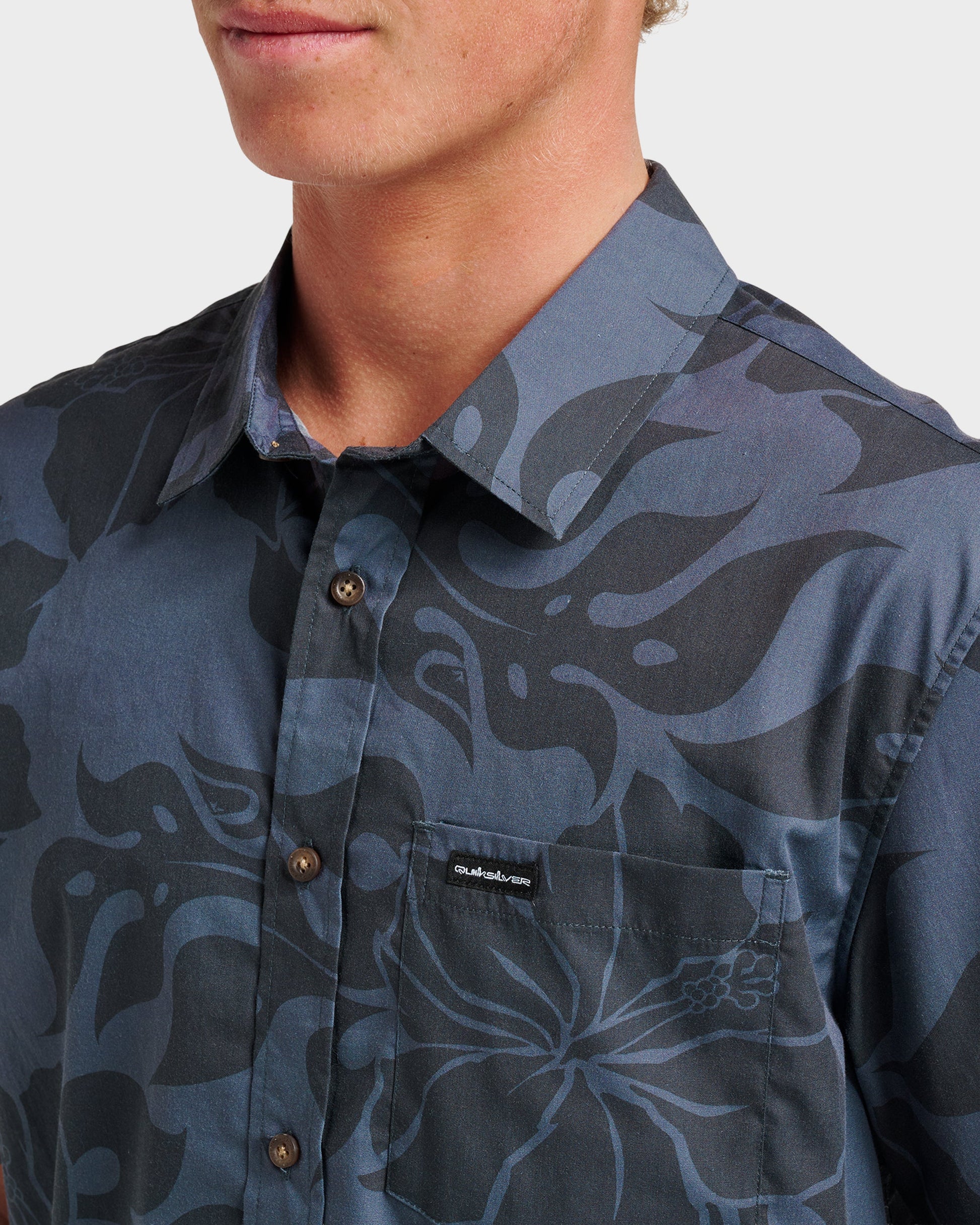 Oceanview Classic Short Sleeve Shirt - Phantom - Quick Silver