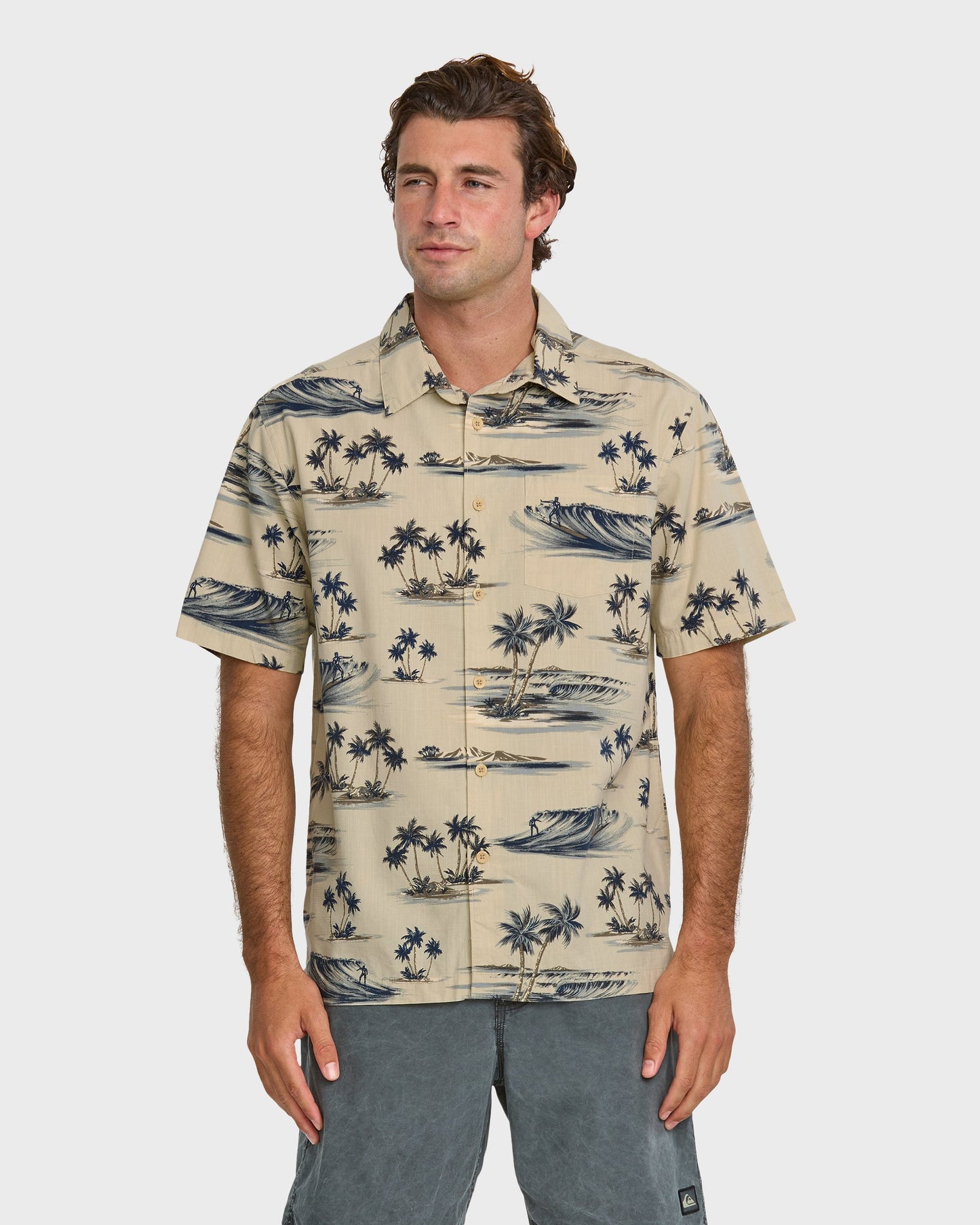 Waterman Day Dreamin' Shirt - Pelican - Quick Silver