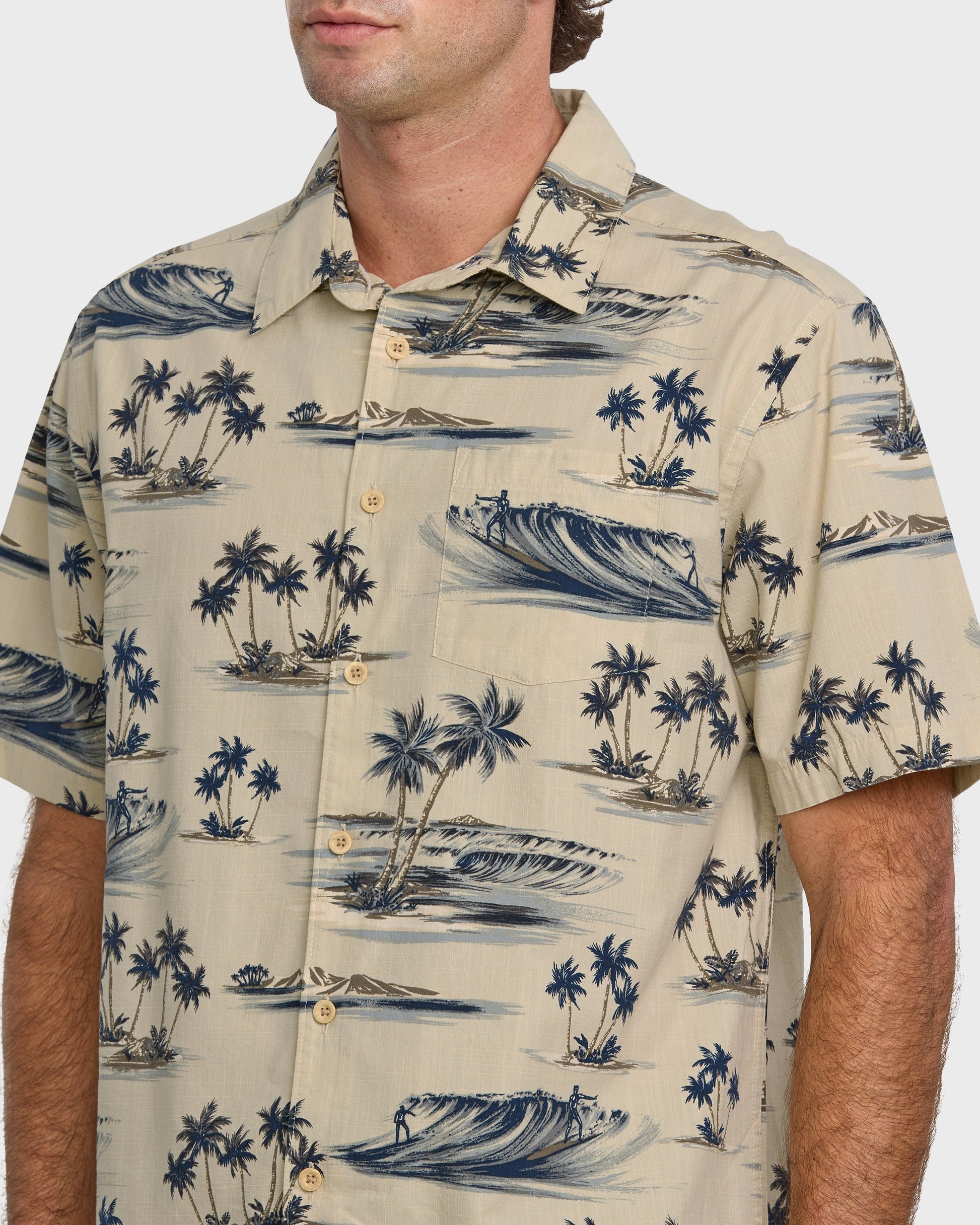 Waterman Day Dreamin' Shirt - Pelican - Quick Silver