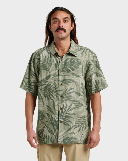 Waterman Botanical Short Sleeve Shirt - Dark Green - Quick Silver