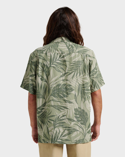 Waterman Botanical Short Sleeve Shirt - Dark Green - Quick Silver