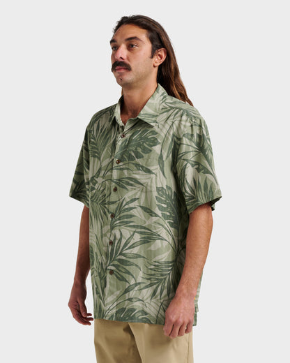 Waterman Botanical Short Sleeve Shirt - Dark Green - Quick Silver