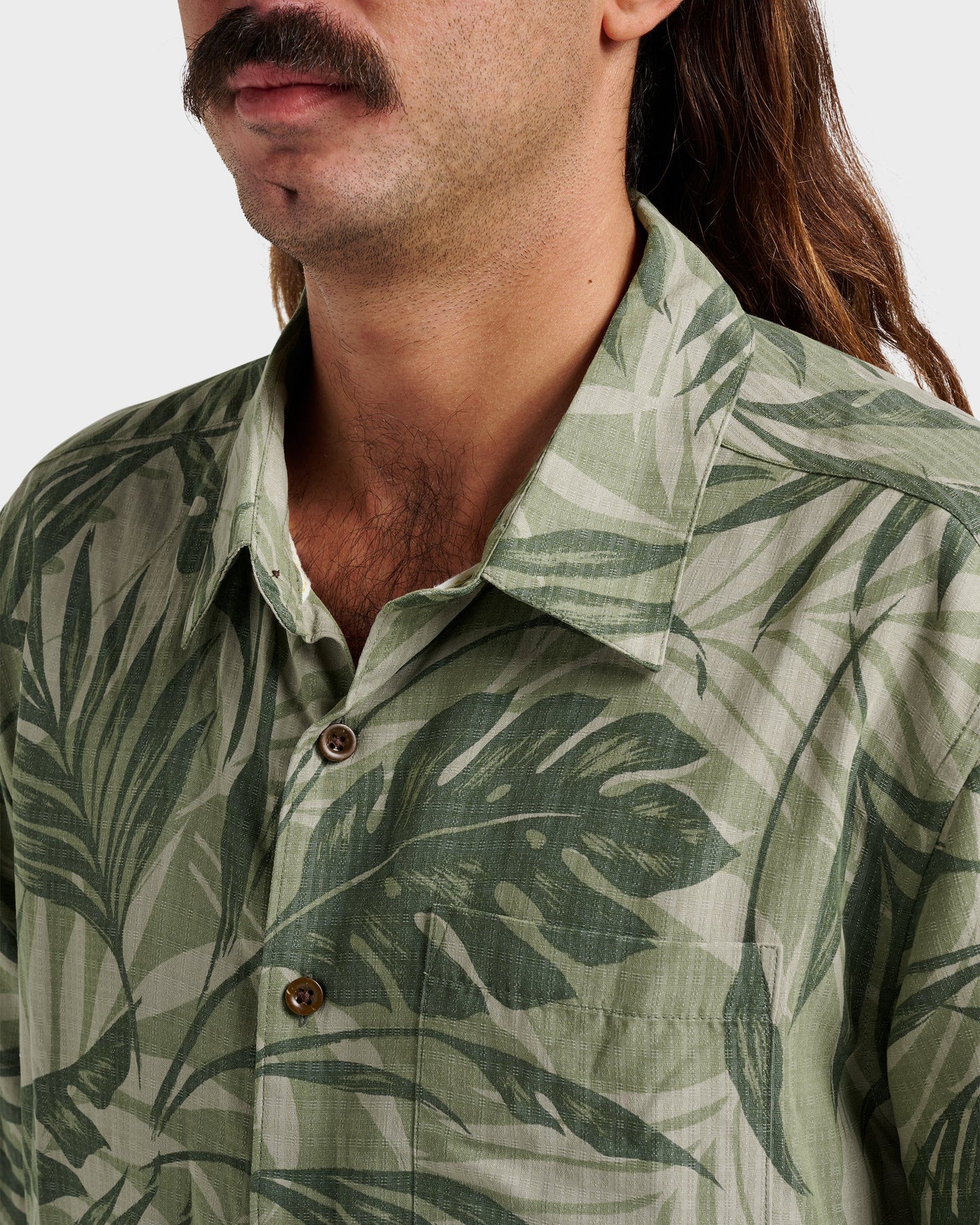 Waterman Botanical Short Sleeve Shirt - Dark Green - Quick Silver