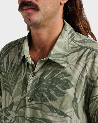 Waterman Botanical Short Sleeve Shirt - Dark Green - Quick Silver
