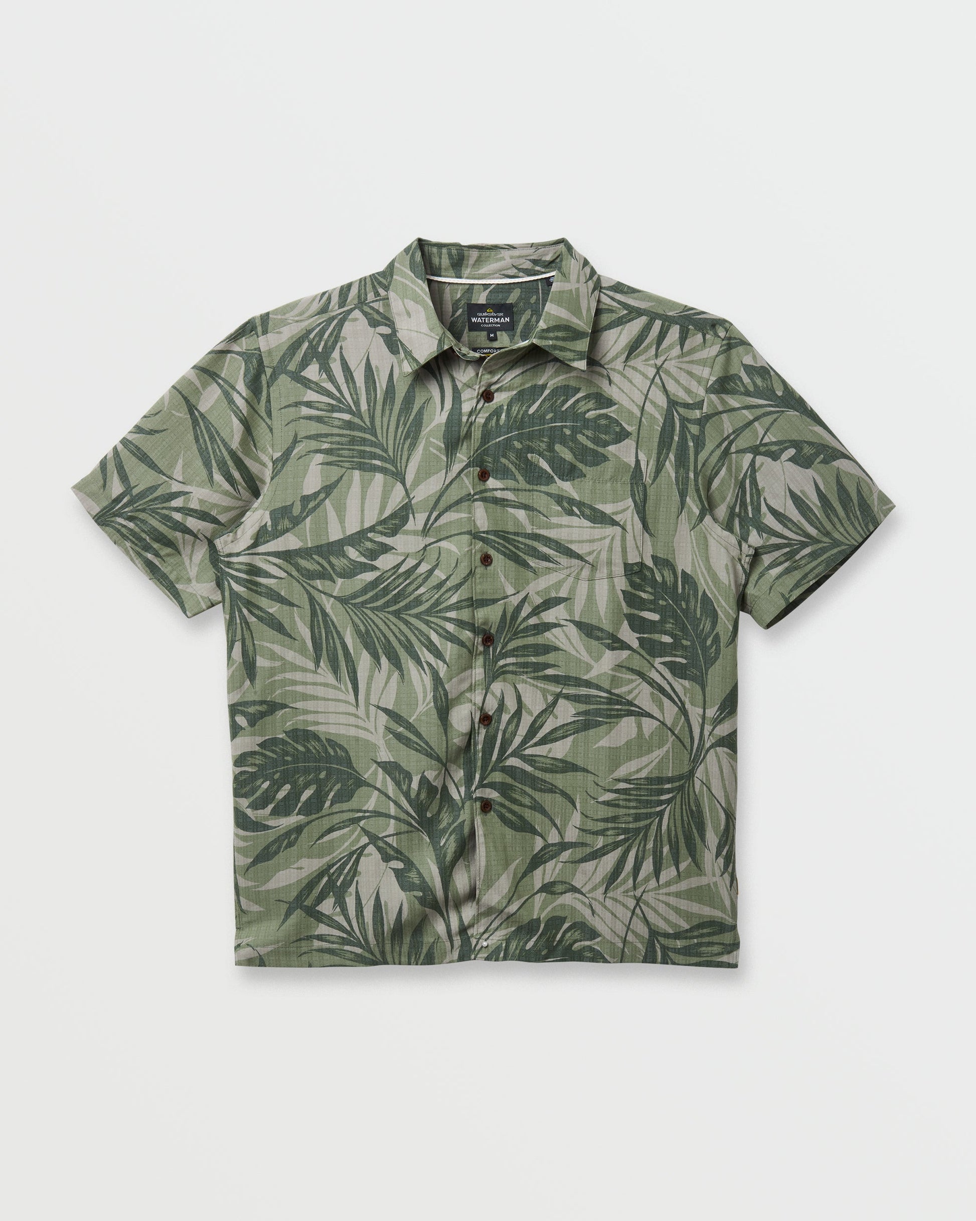 Waterman Botanical Short Sleeve Shirt - Dark Green - Quick Silver