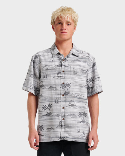 Waterman Island Daze Short Sleeve Shirt - Phantom - Quick Silver