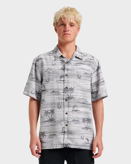 Waterman Island Daze Short Sleeve Shirt - Phantom - Quick Silver