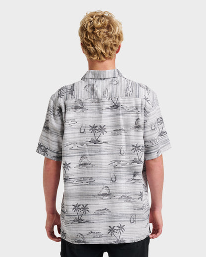 Waterman Island Daze Short Sleeve Shirt - Phantom - Quick Silver