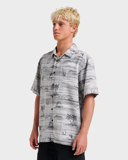 Waterman Island Daze Short Sleeve Shirt - Phantom - Quick Silver