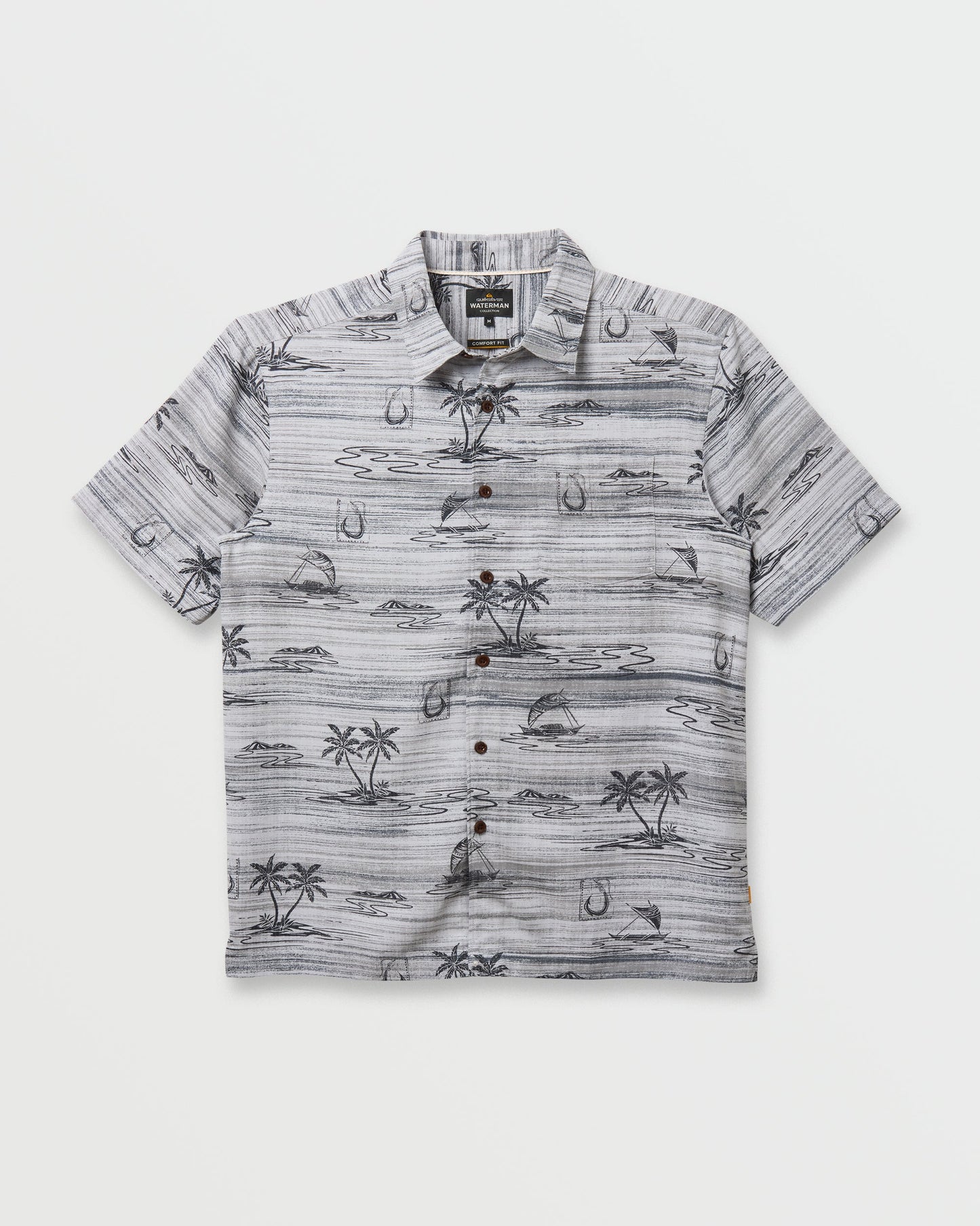 Waterman Island Daze Short Sleeve Shirt - Phantom - Quick Silver