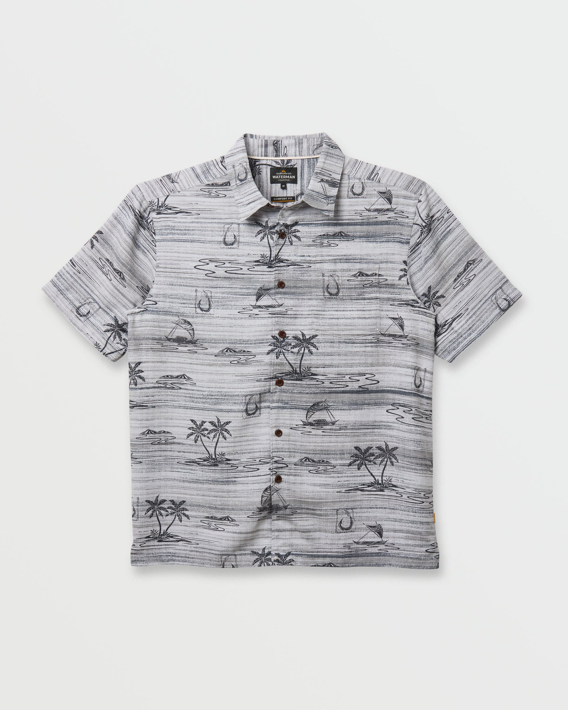 Waterman Island Daze Short Sleeve Shirt - Phantom - Quick Silver