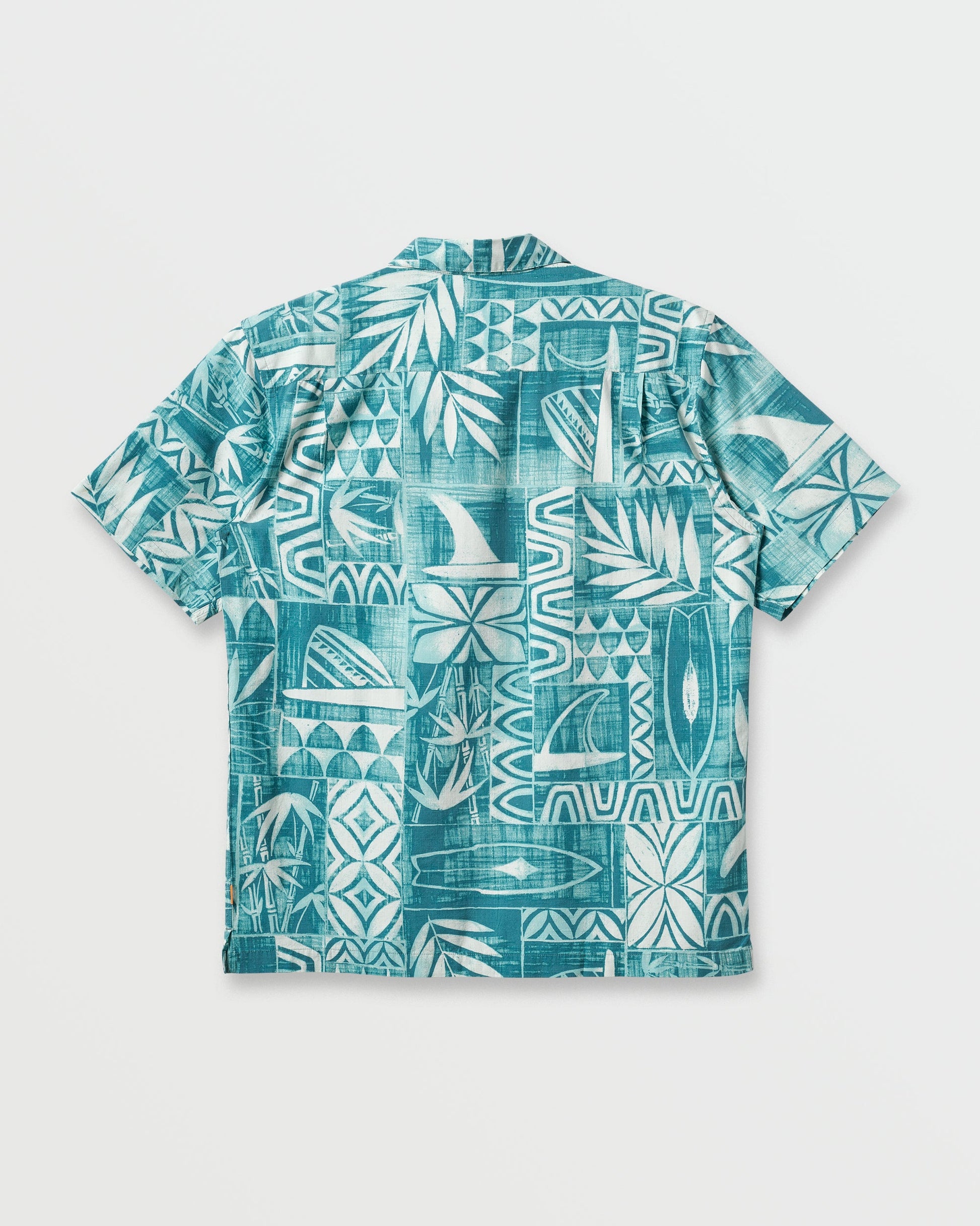 Waterman Talk Story Short Sleeve Shirt - Aqua Sea - Quick Silver