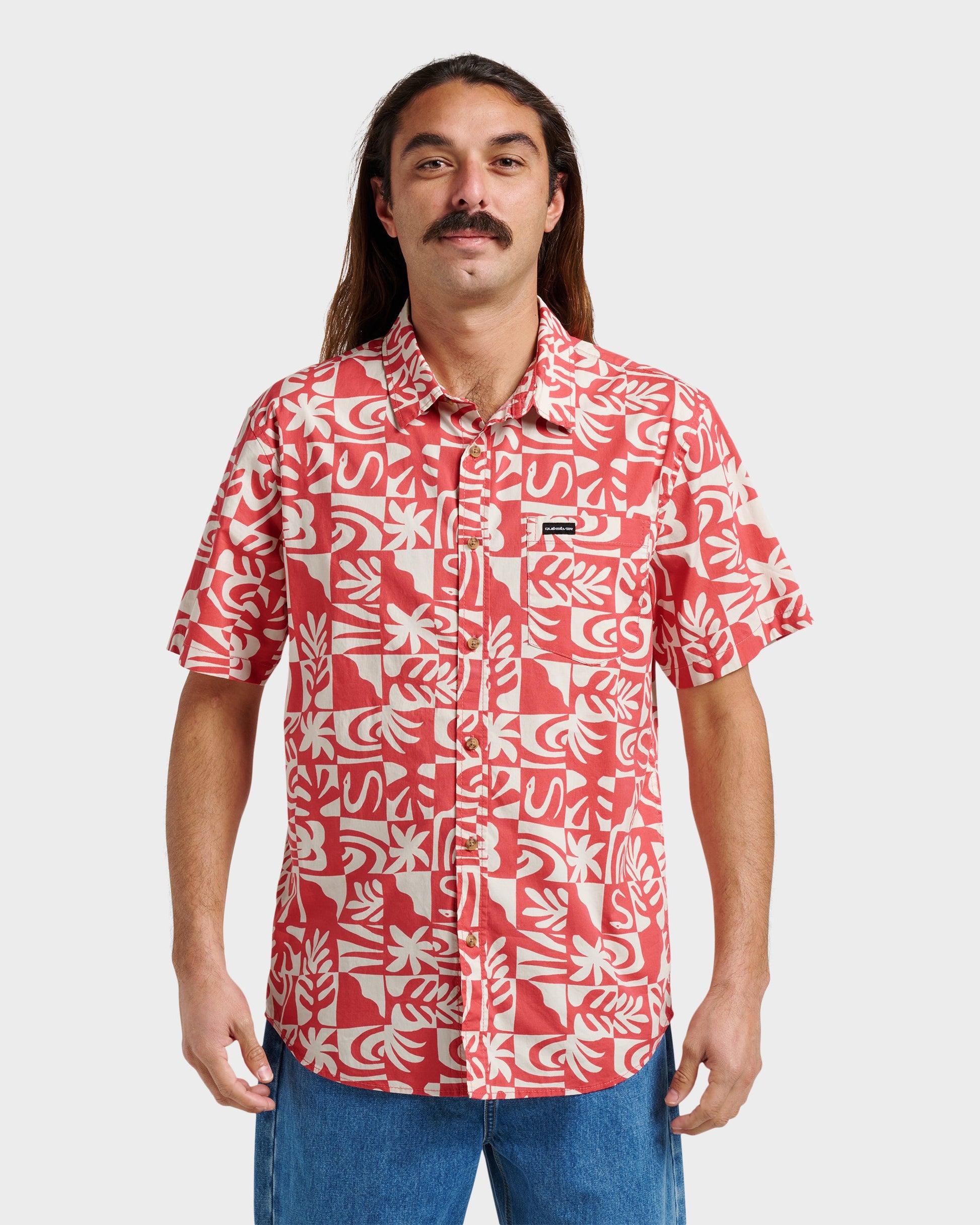 Terra Classic Stretch Short Sleeve Shirt - Mineral Red - Quick Silver